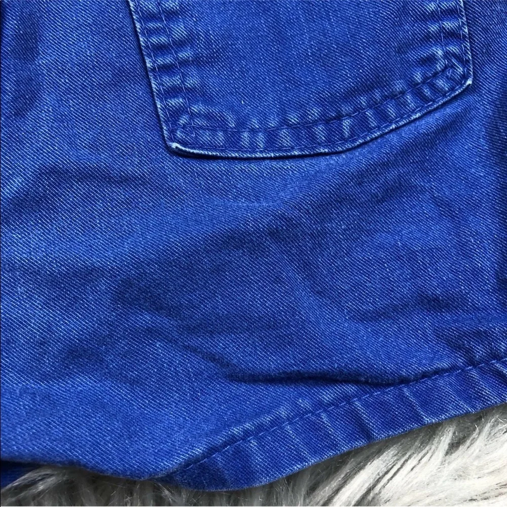Vintage Made Usa Oshkosh Bgosh Blue Tug Boat Applique Short Overalls